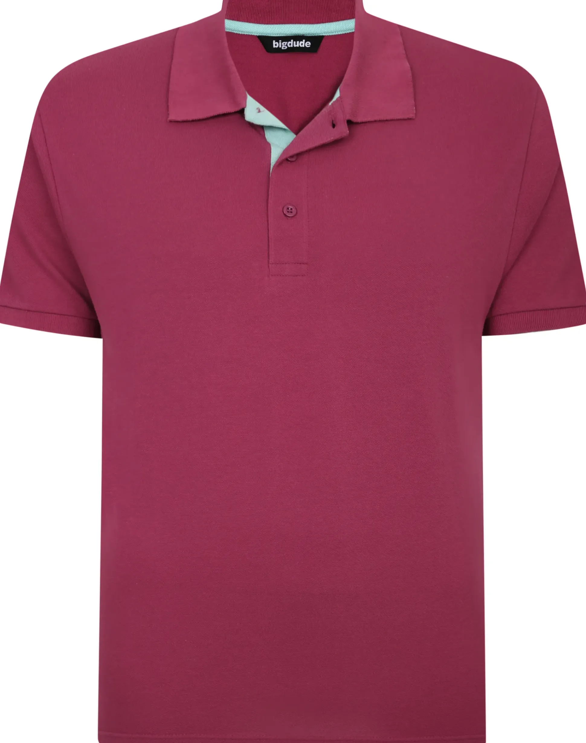 Bigdude Contrast Placket Polo Shirt Mauve