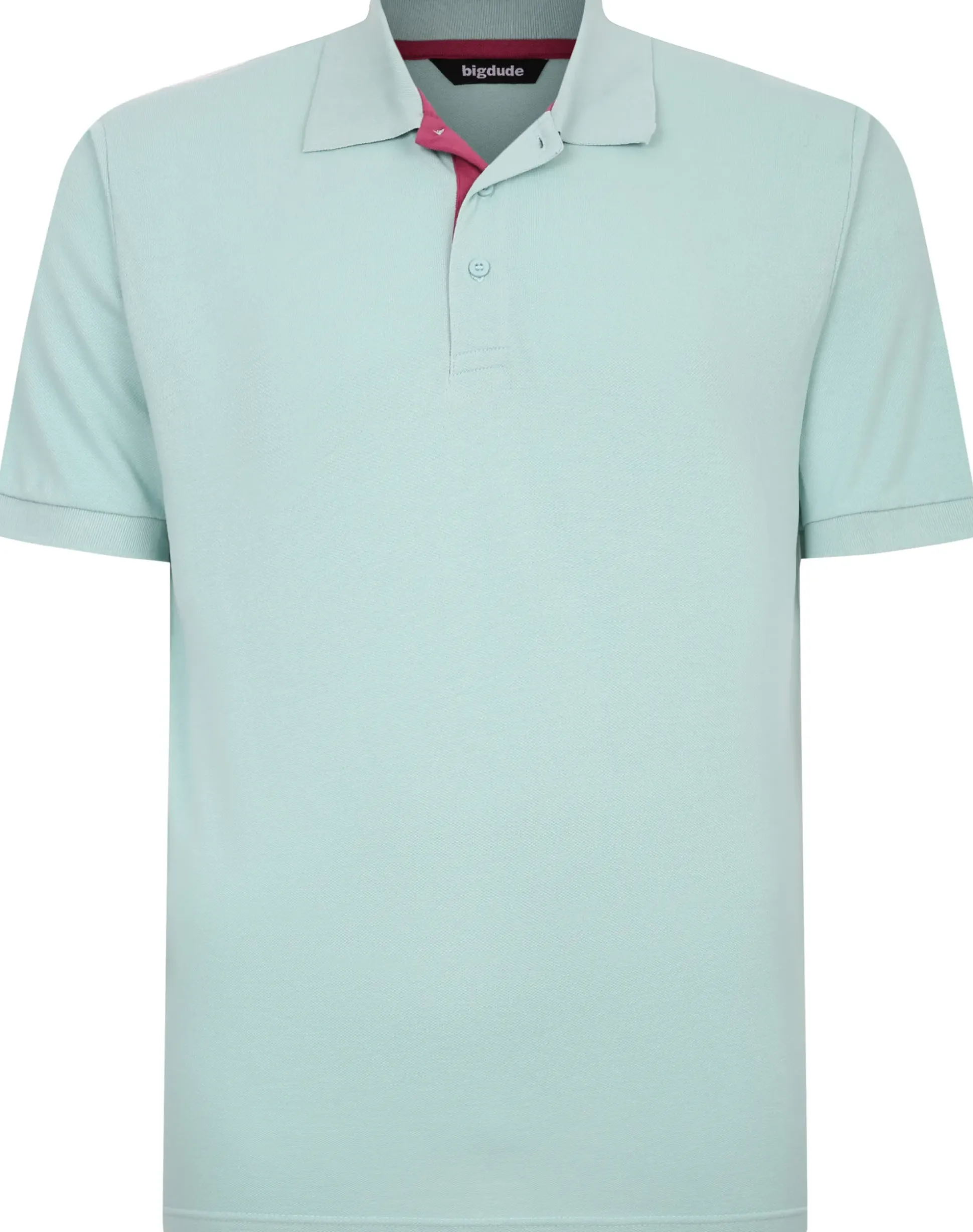 Bigdude Contrast Placket Polo Shirt Turquoise