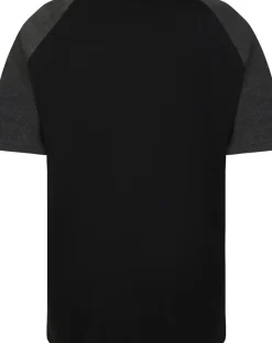 Bigdude Contrast Raglan Sleeve T-Shirt Black/Charcoal