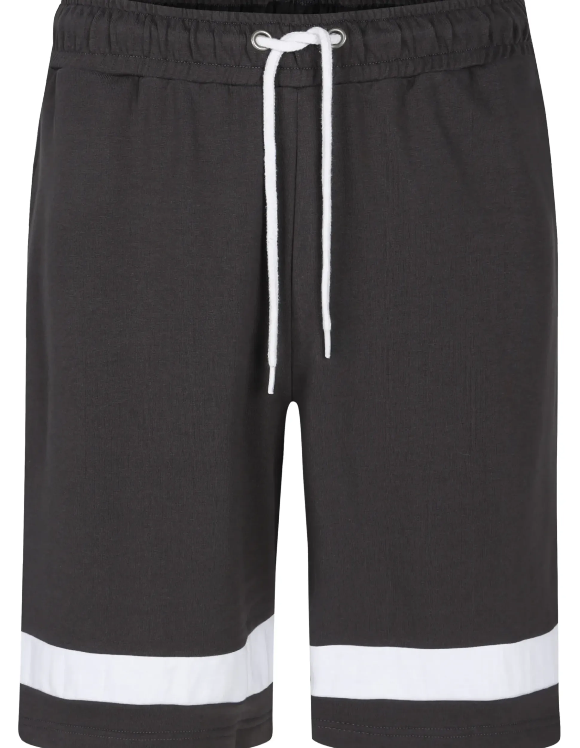 Bigdude Contrast Stripe Loopback Shorts Charcoal