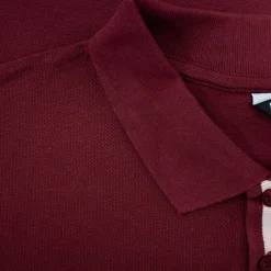Bigdude Contrast Stripe Placket With Tipped Cuff Polo Shirt Burgundy
