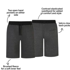 Bigdude Contrast Sweat Shorts Charcoal Marl