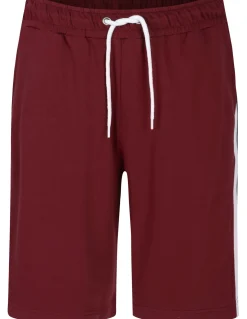 Bigdude Contrast Tape Loop Back Shorts Burgundy