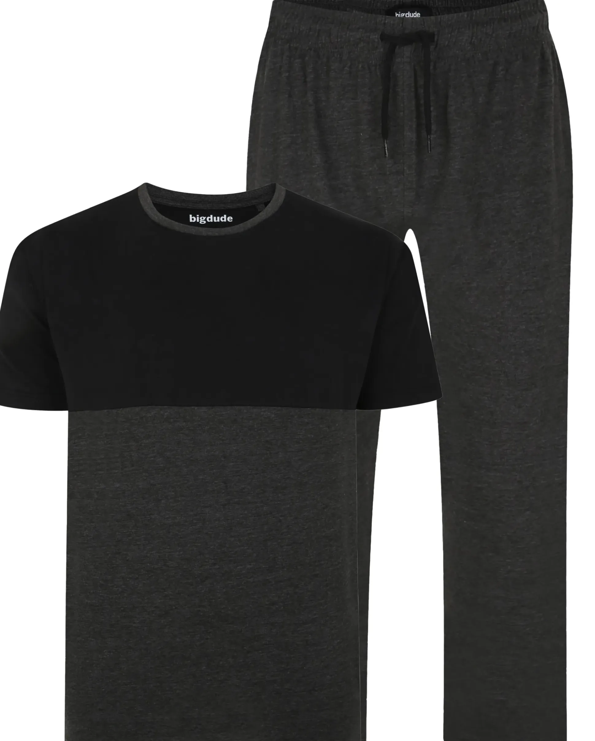 Bigdude Cut & Sew Pyjama Set Charcoal/Black