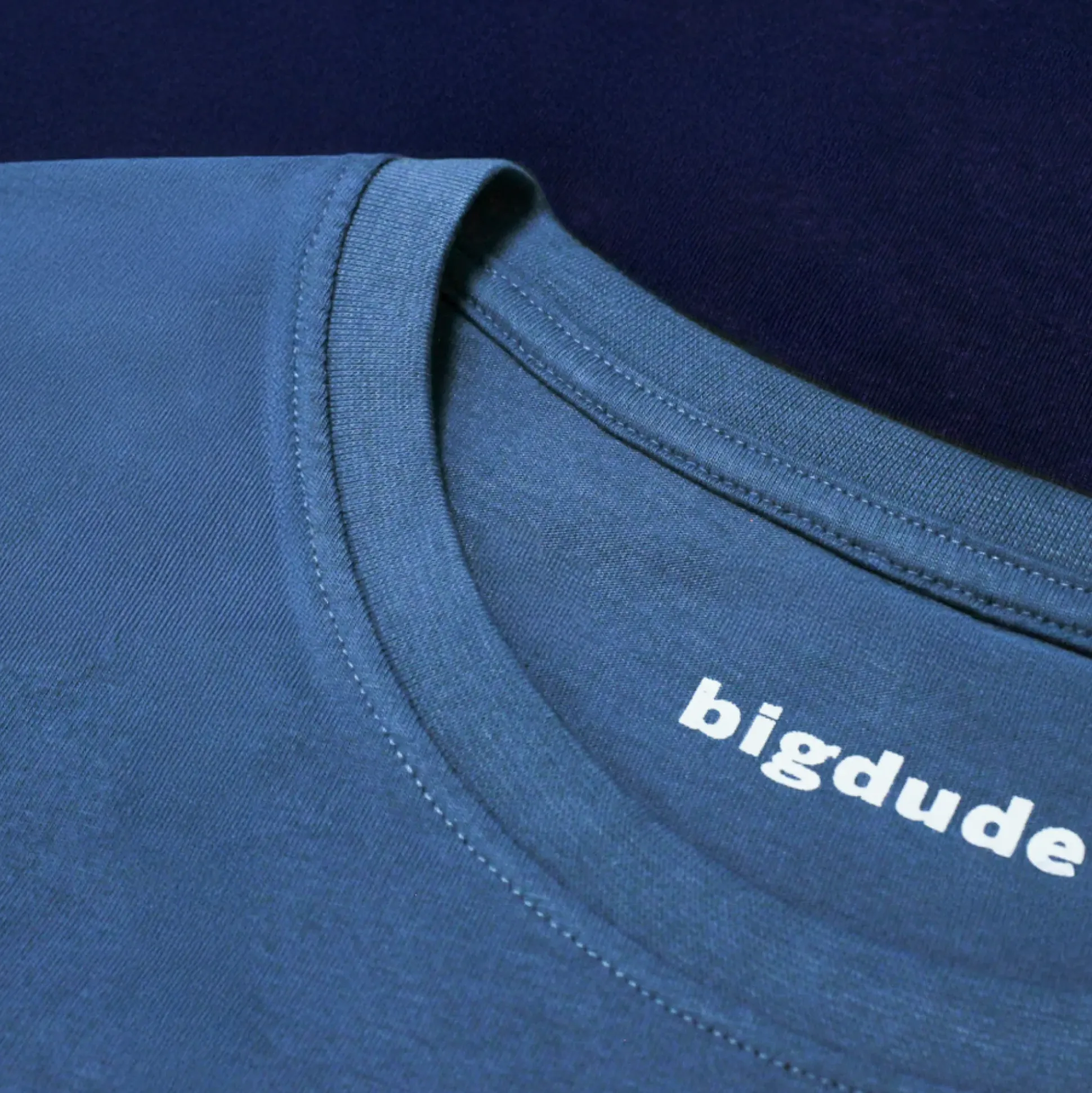 Bigdude Cut & Sew Space Dye T-Shirt Navy