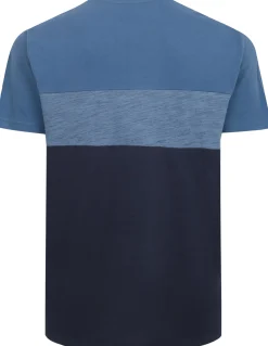 Bigdude Cut & Sew Space Dye T-Shirt Navy Tall