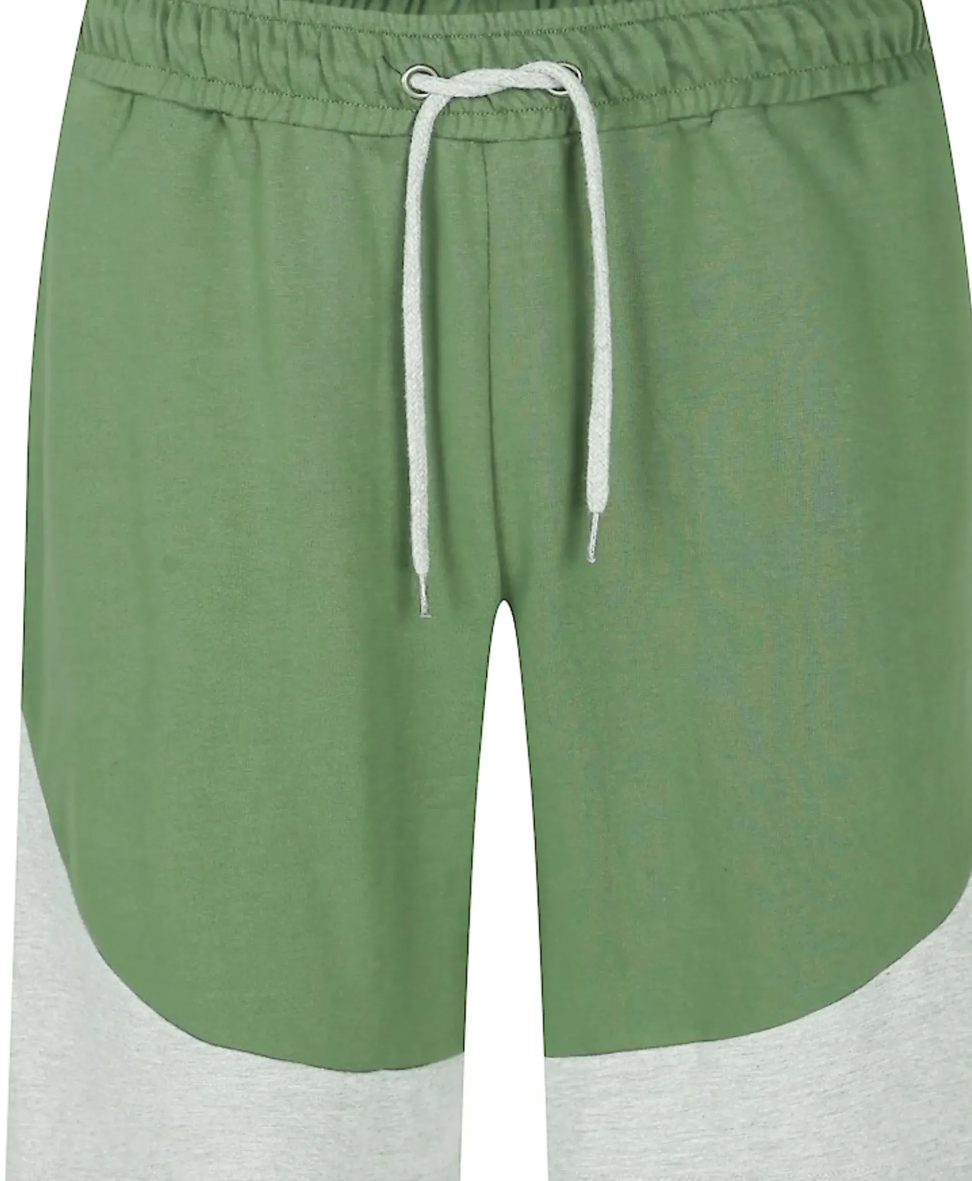 Bigdude Cut and Sew Loop Back Shorts Sage Green Grey Marl