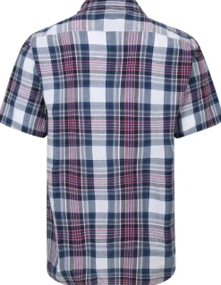 Bigdude Cutaway Collar Checked Shirt Purple/Navy Tall