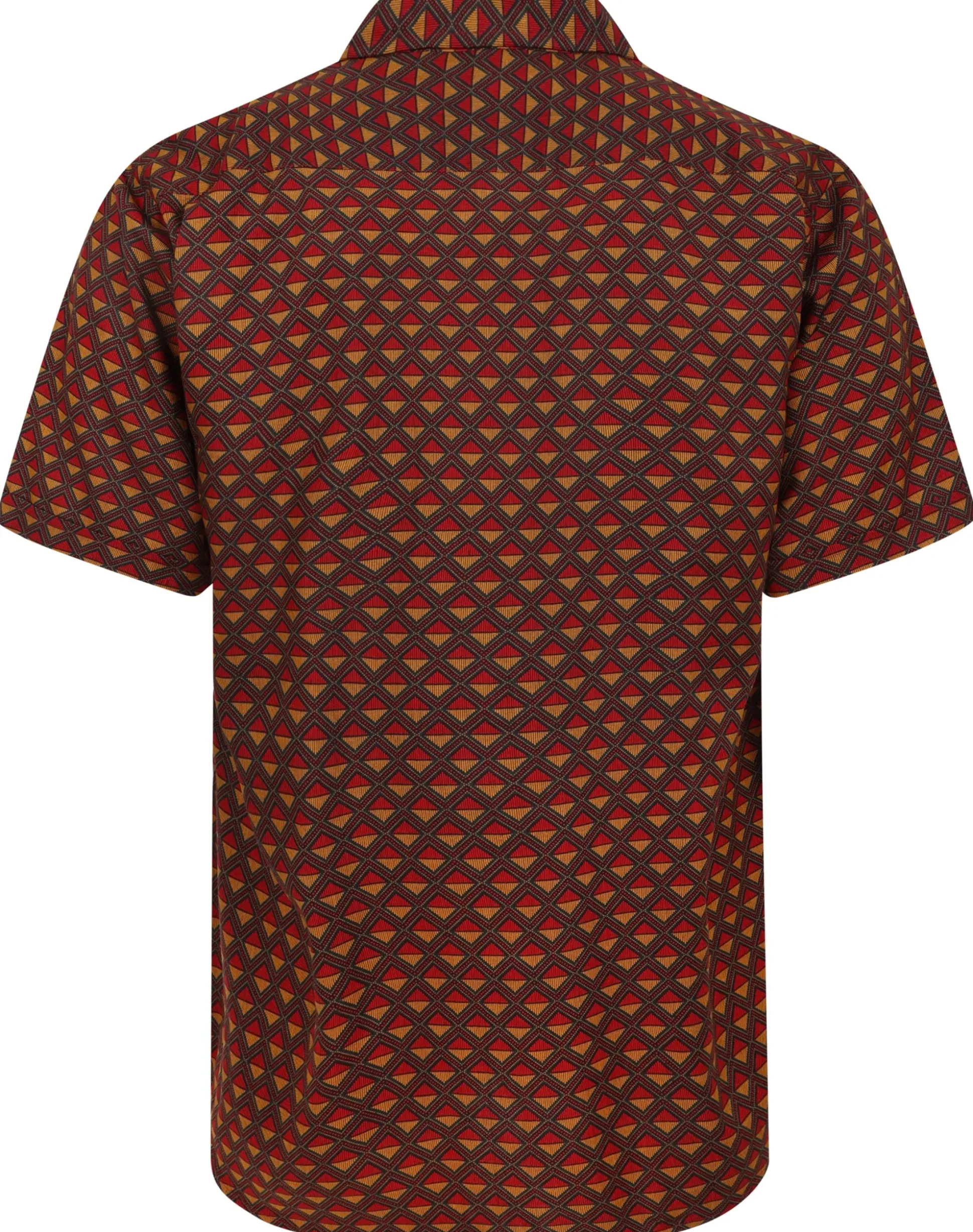 Bigdude Diamonds Viscose Relaxed Collar Shirt Mustard Tall