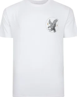 Bigdude Eagle Print T-Shirt White Tall