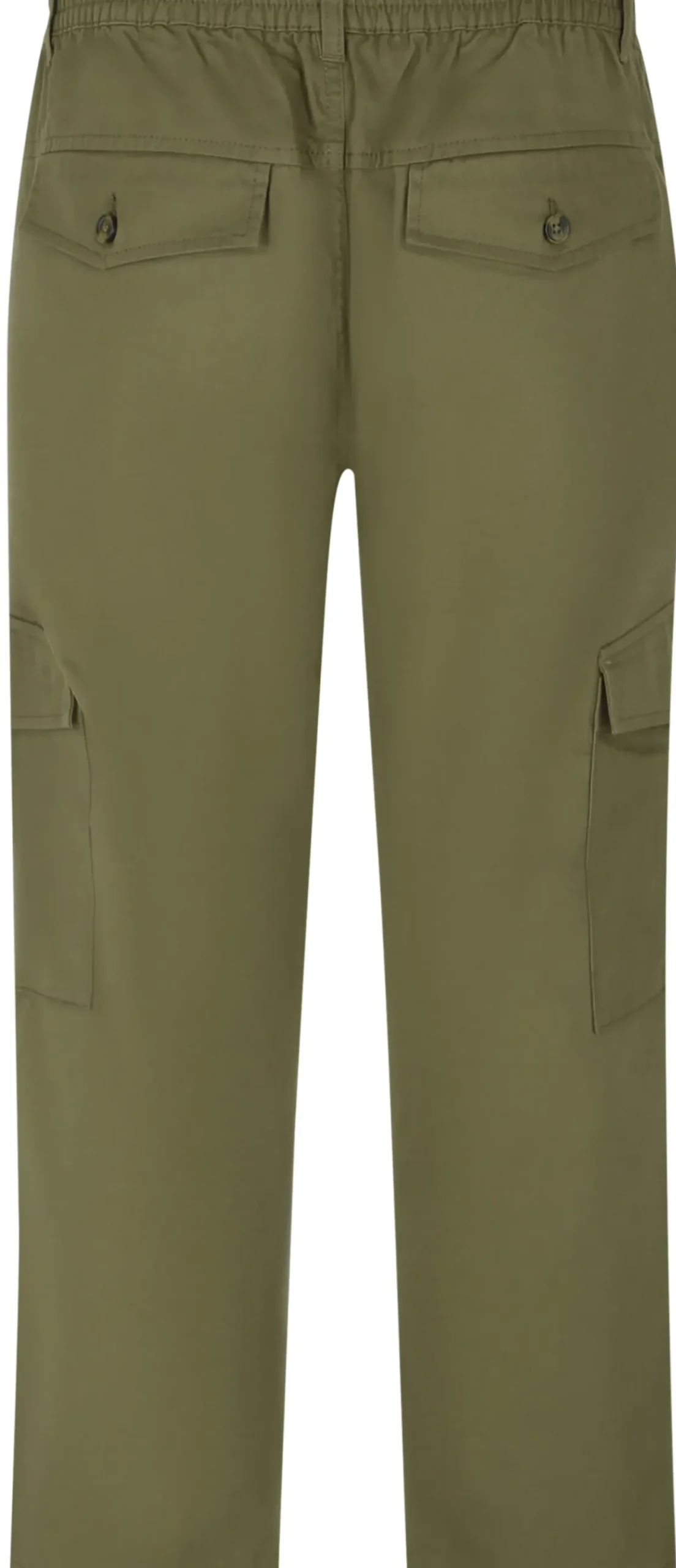 Bigdude Elasticated Waist Cargo Trousers Dark Khaki