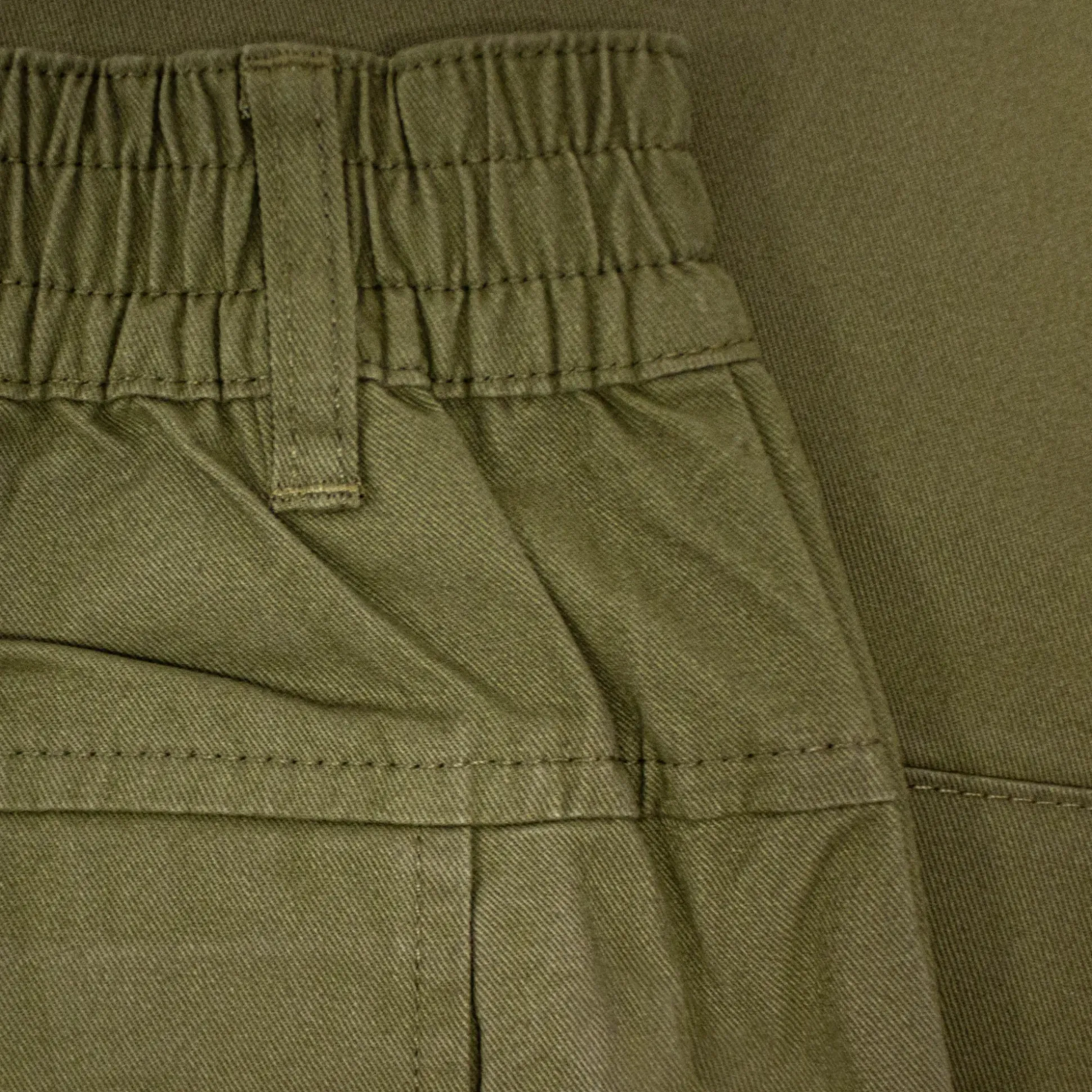 Bigdude Elasticated Waist Cargo Trousers Dark Khaki