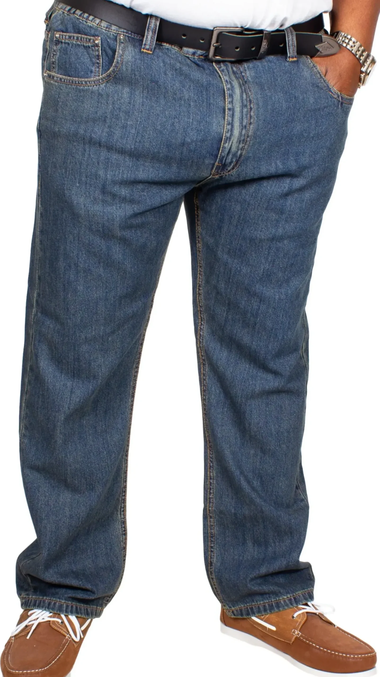 Bigdude Elasticated Waist Jeans Tint Wash