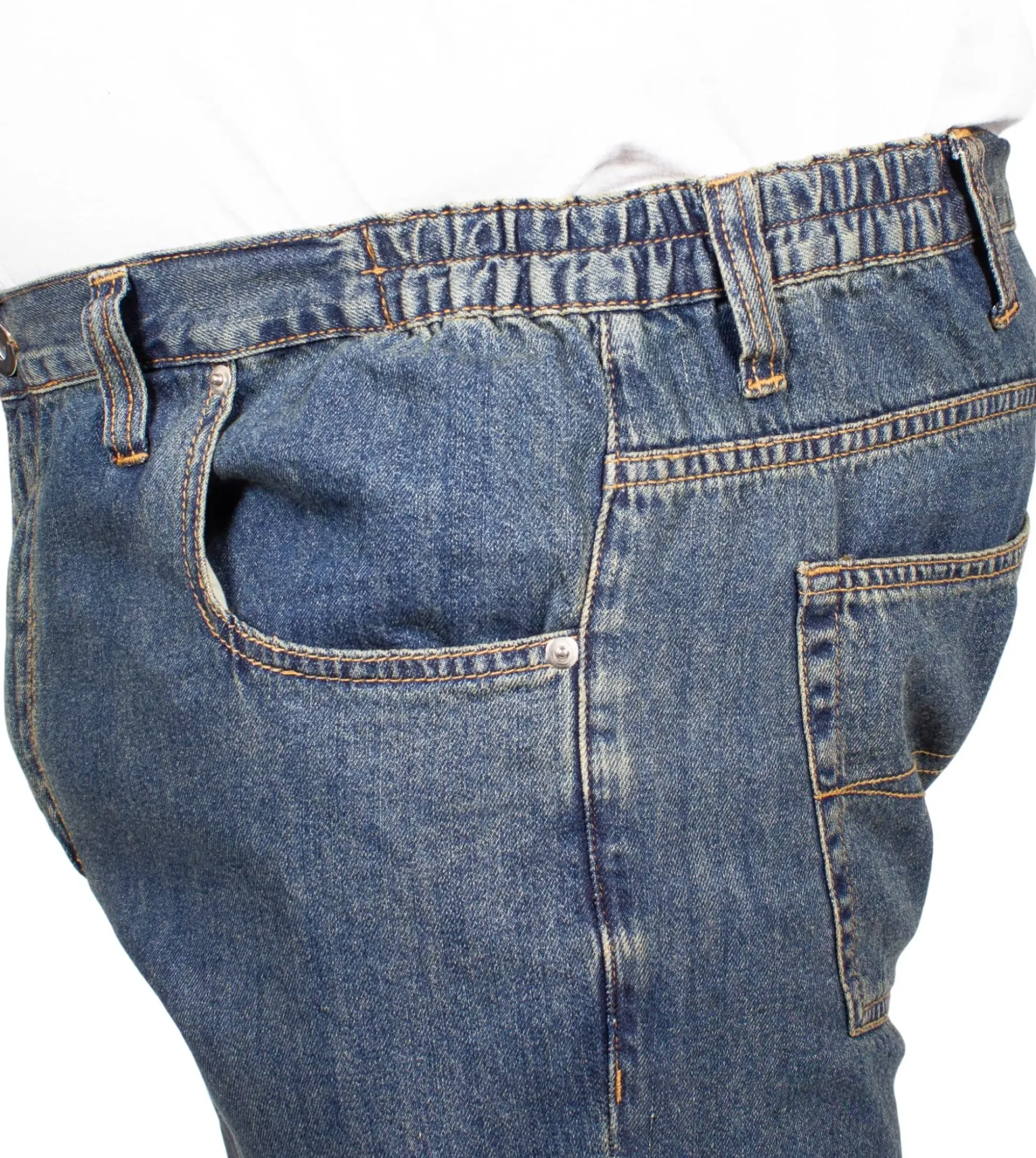 Bigdude Elasticated Waist Jeans Tint Wash