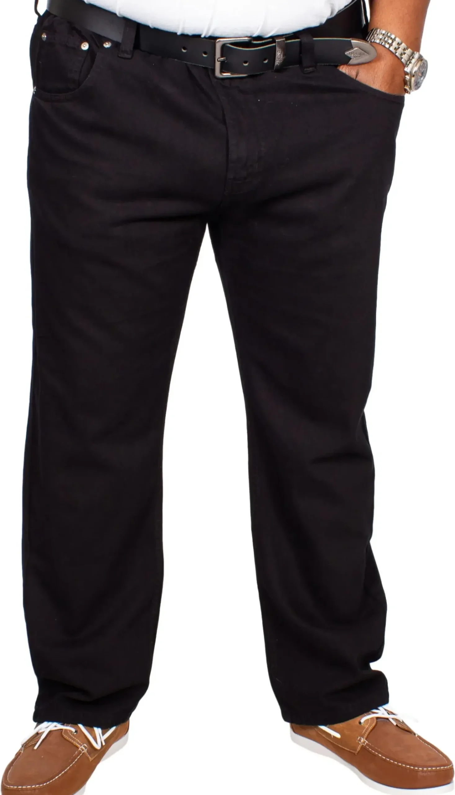 Bigdude Elasticated Waist Jeans Black