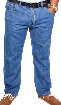 Bigdude Elasticated Waist Jeans Mid Wash