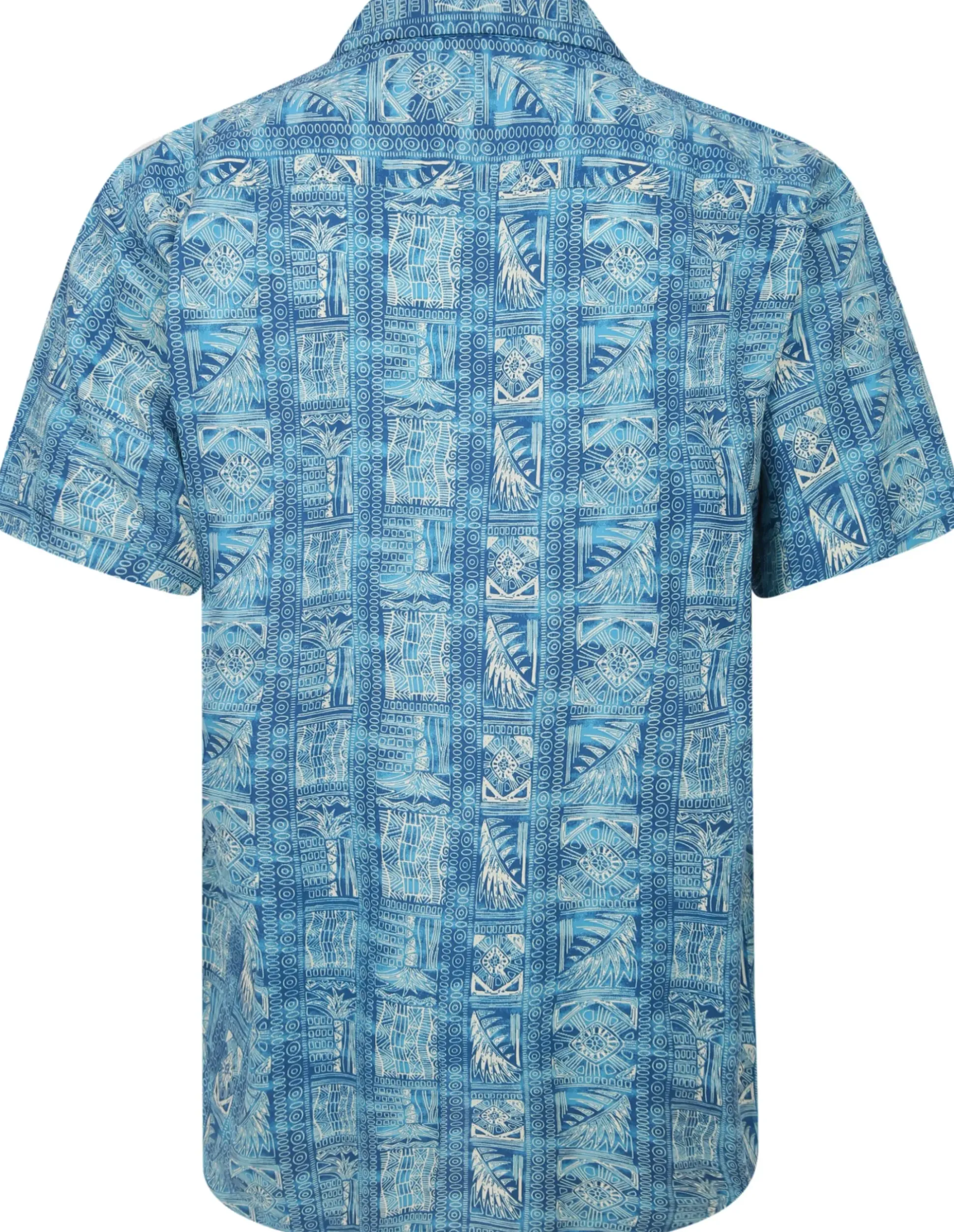 Bigdude Ethnic Viscose Relaxed Collar Shirt Royal Blue