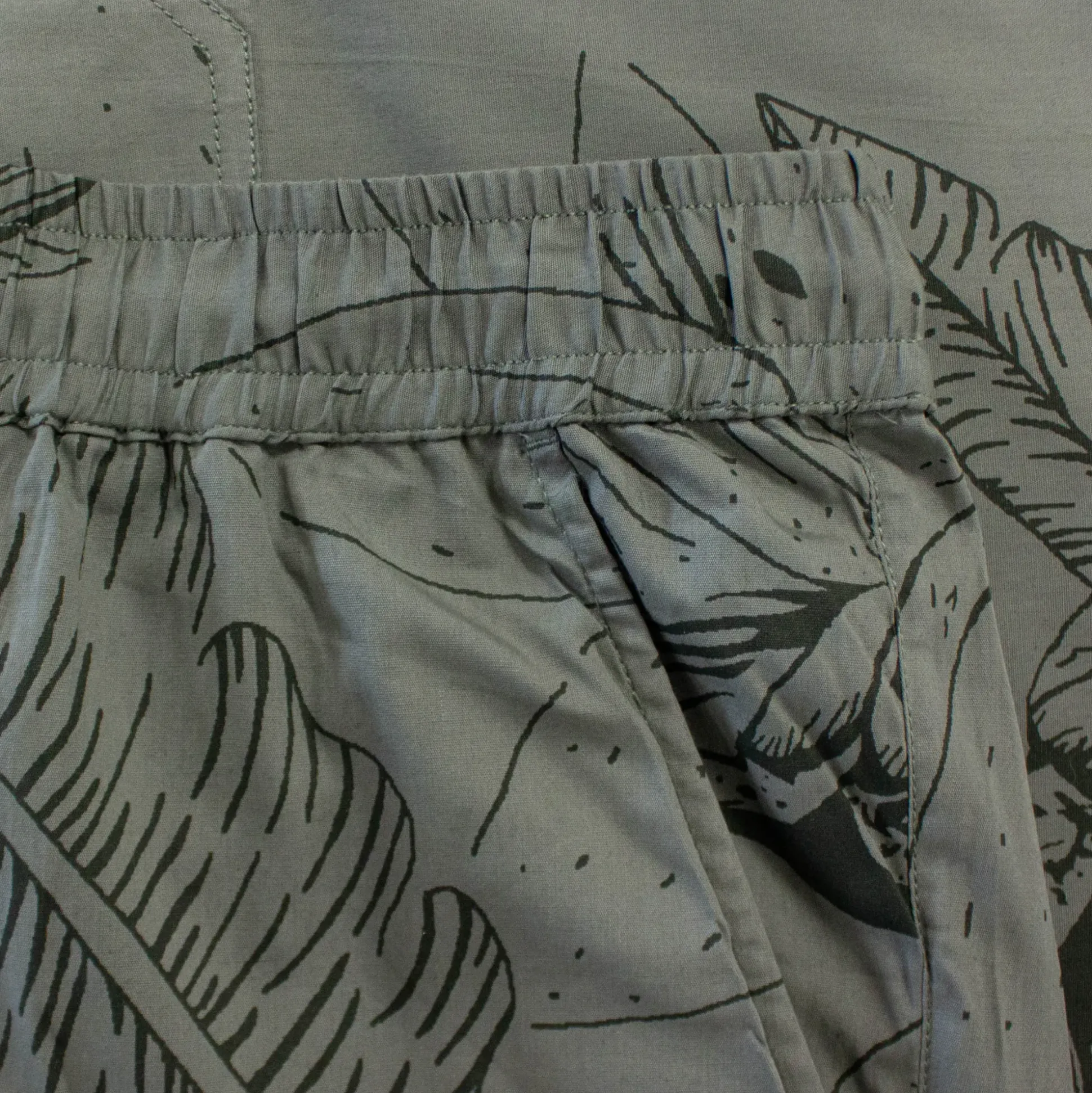 Bigdude Floral Print Cotton Shorts Khaki