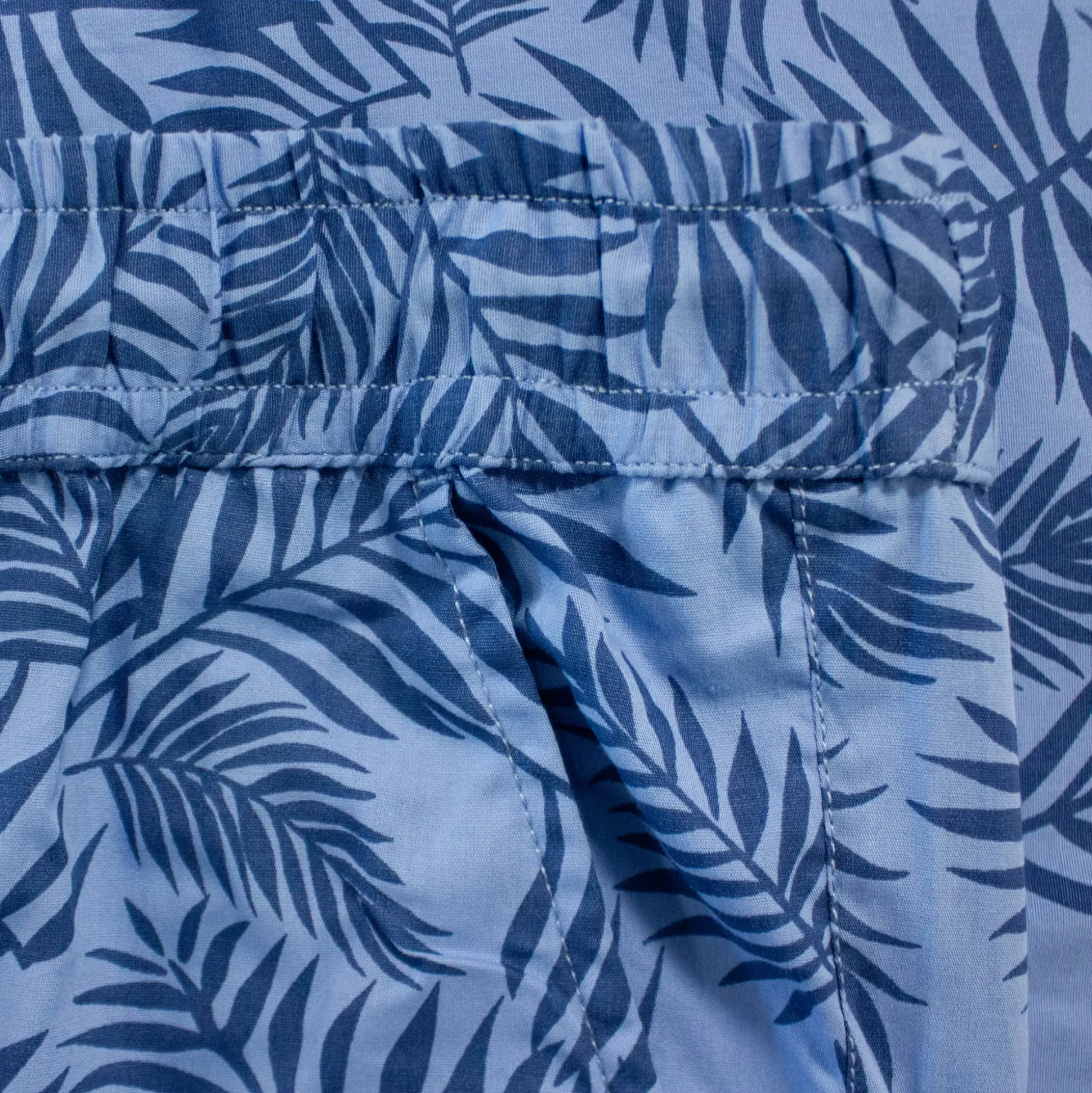 Bigdude Floral Print Cotton Shorts Blue