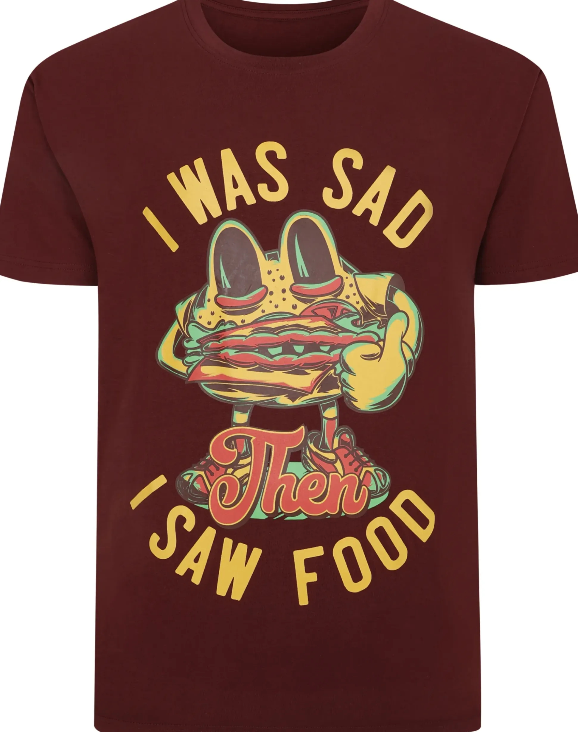 Bigdude Food Print T-Shirt Burgundy