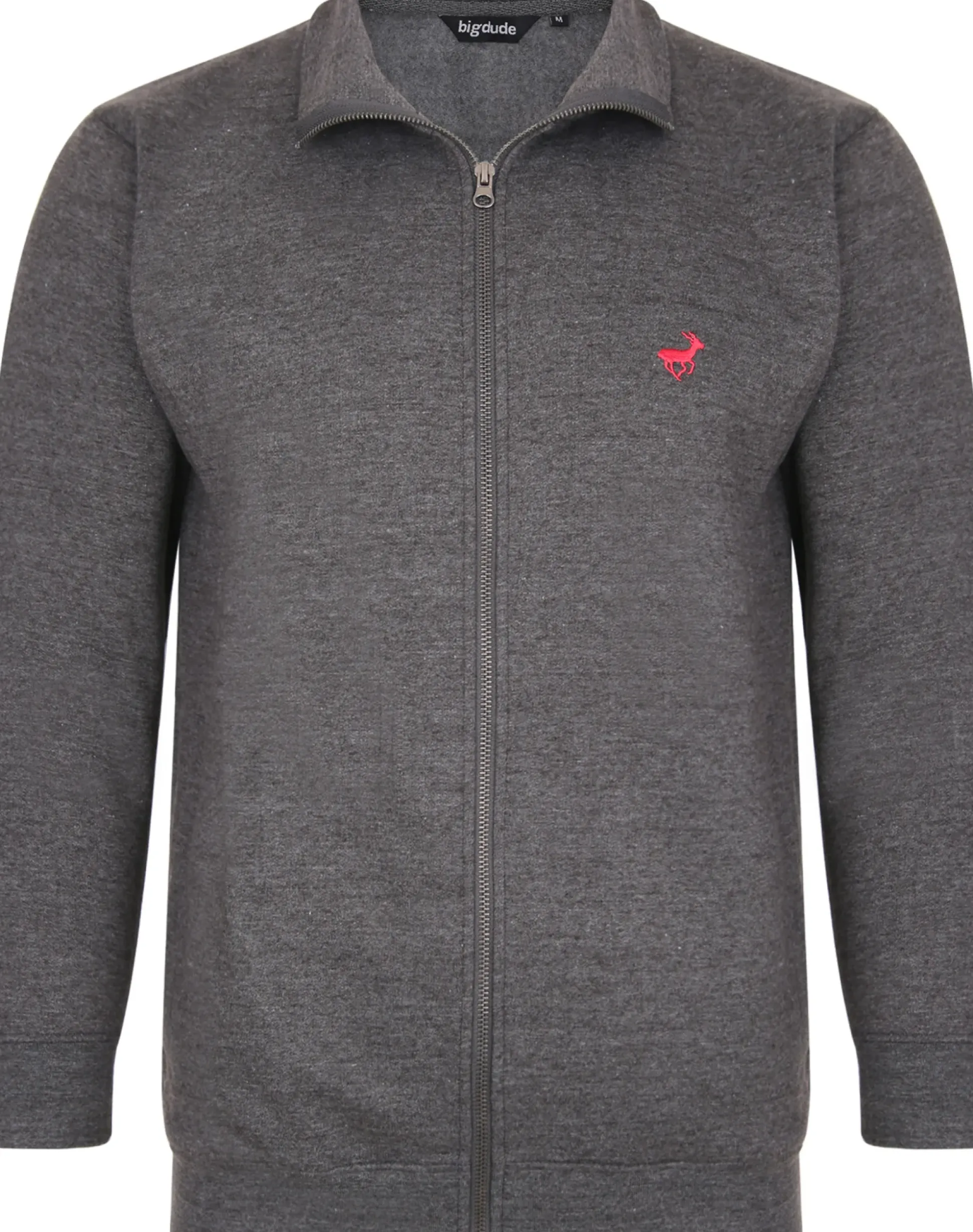 Bigdude Funnel Neck Full Zip Sweatshirt Charcoal