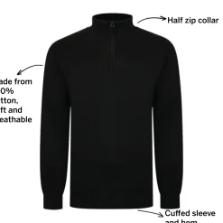 Bigdude Half Zip Knitted Jumper Black
