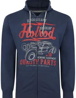 Bigdude Hotrod Print Hoody Navy