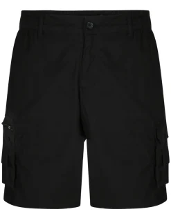 Bigdude Light Weight Elasticated Waist Cargo Shorts Black
