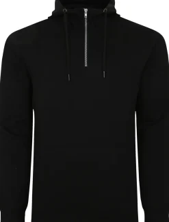 Bigdude Lightweight Half Zip Hoody Black
