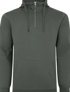 Bigdude Lightweight Half Zip Hoody Sage Green
