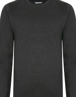 Bigdude Long Sleeve Marl T-Shirt Charcoal