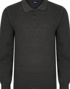 Bigdude Long Sleeve Polo Shirt Black