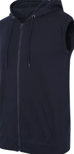 Bigdude Loop Back Sleeveless Hoody Navy