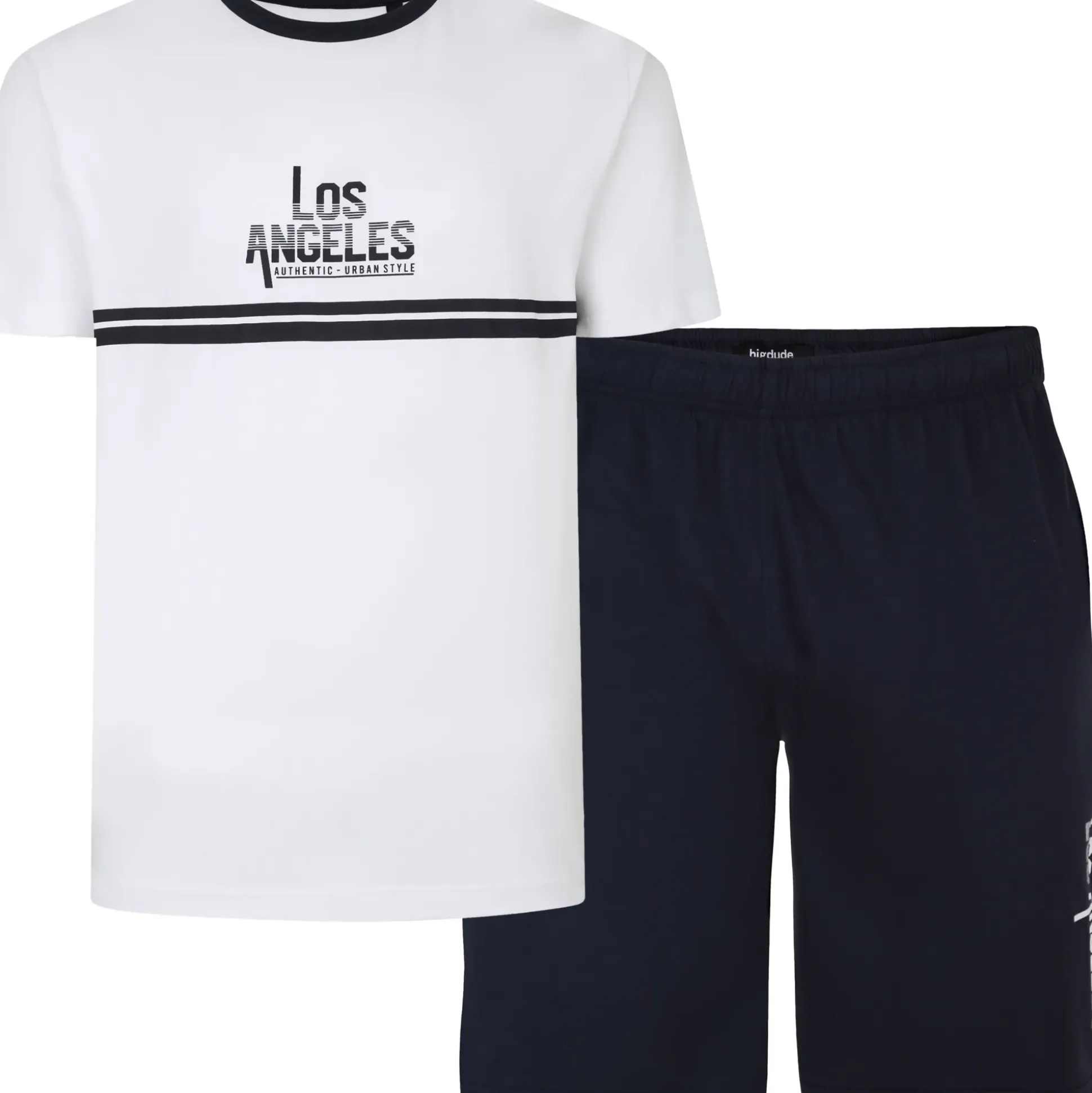 Bigdude Los Angeles Printed PJ Set White