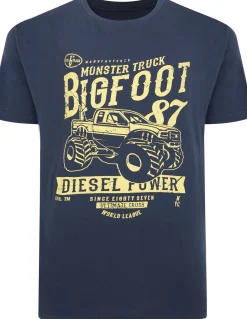 Bigdude Monster Truck Print T-Shirt Navy