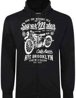 Bigdude Motorcycle Print Hoody Black