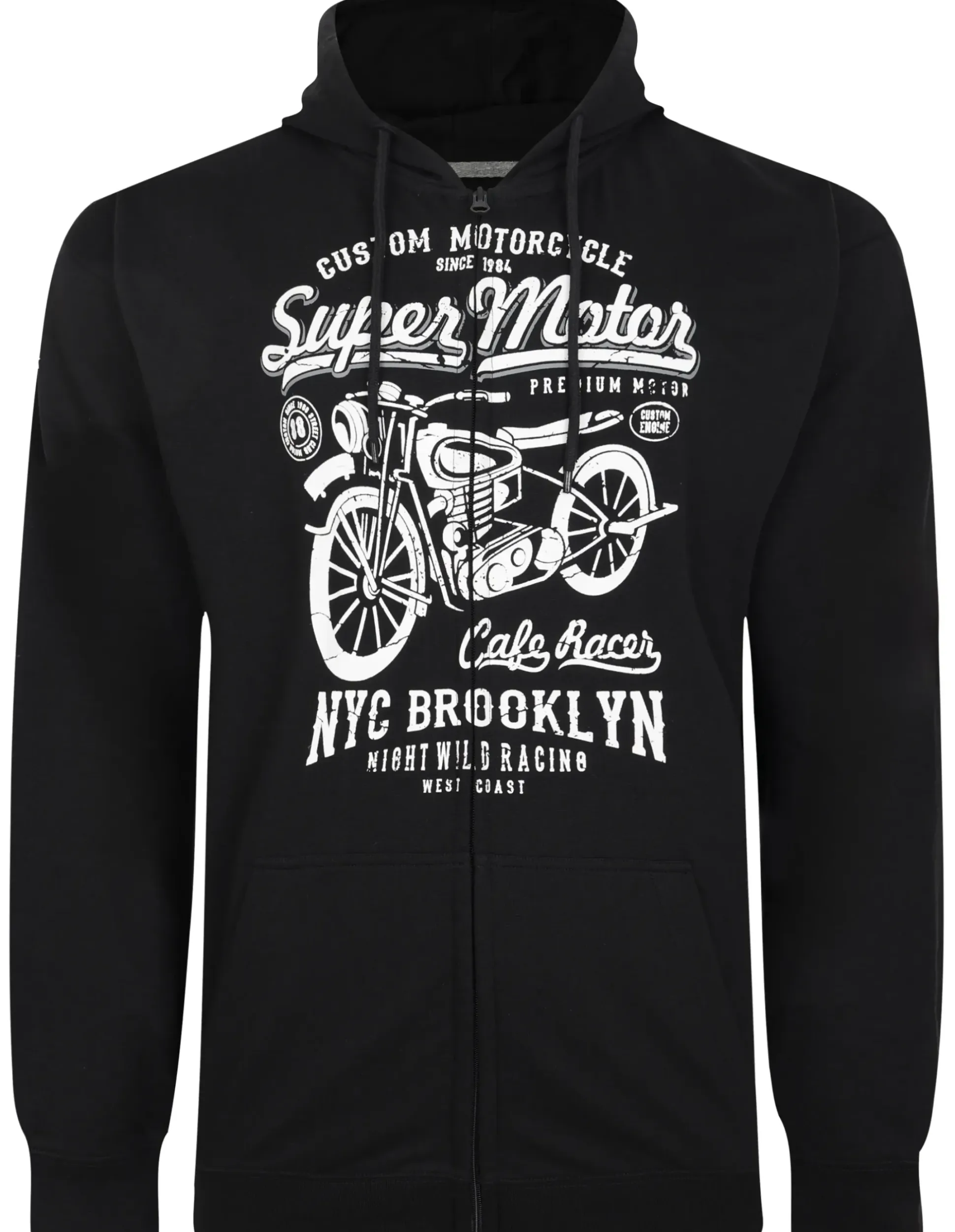 Bigdude Motorcycle Print Hoody Black