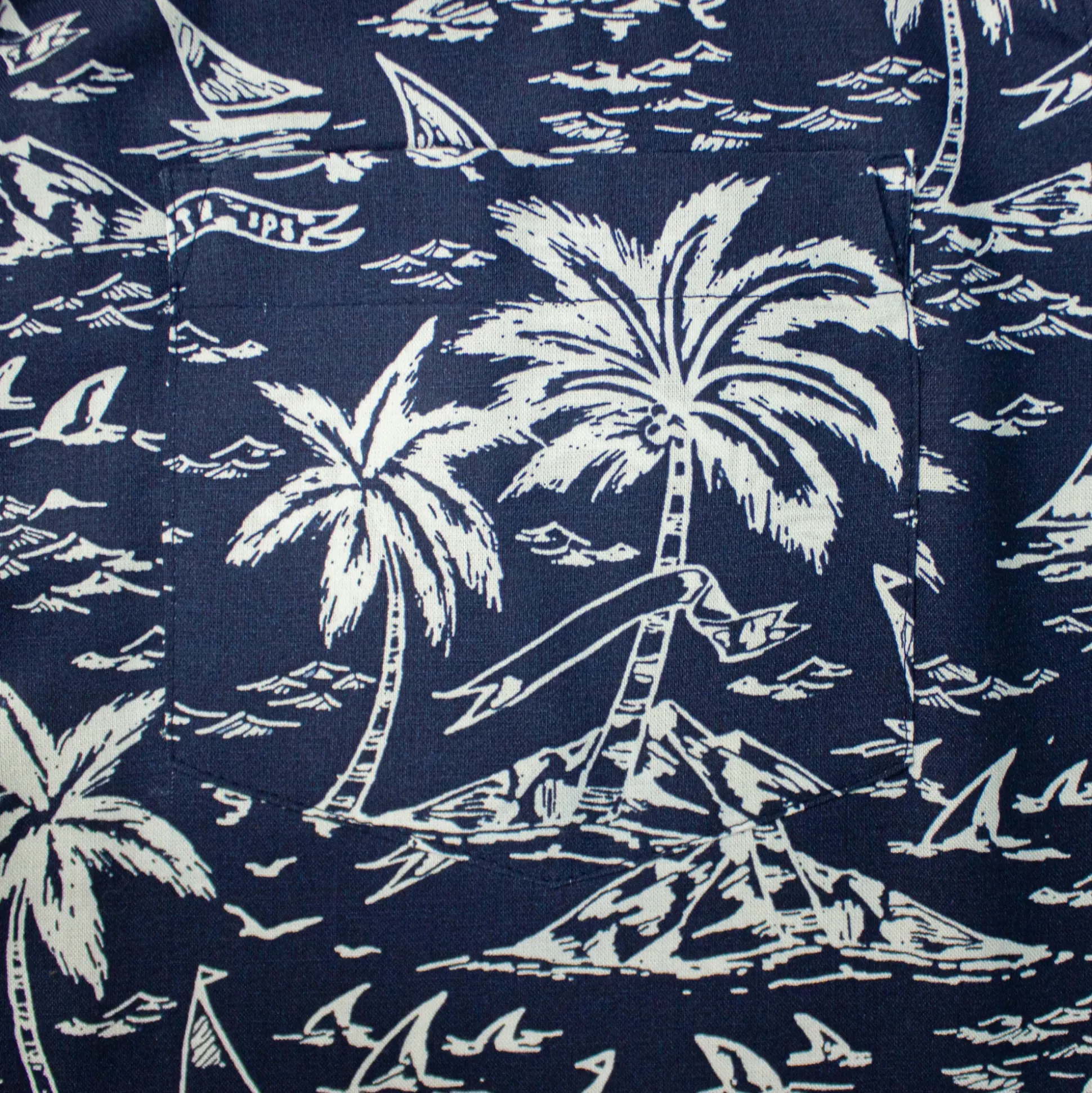 Bigdude Ocean Viscose Relaxed Collar Shirt Navy