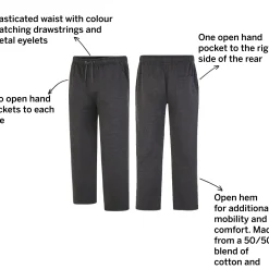 Bigdude Open Hem Joggers Charcoal