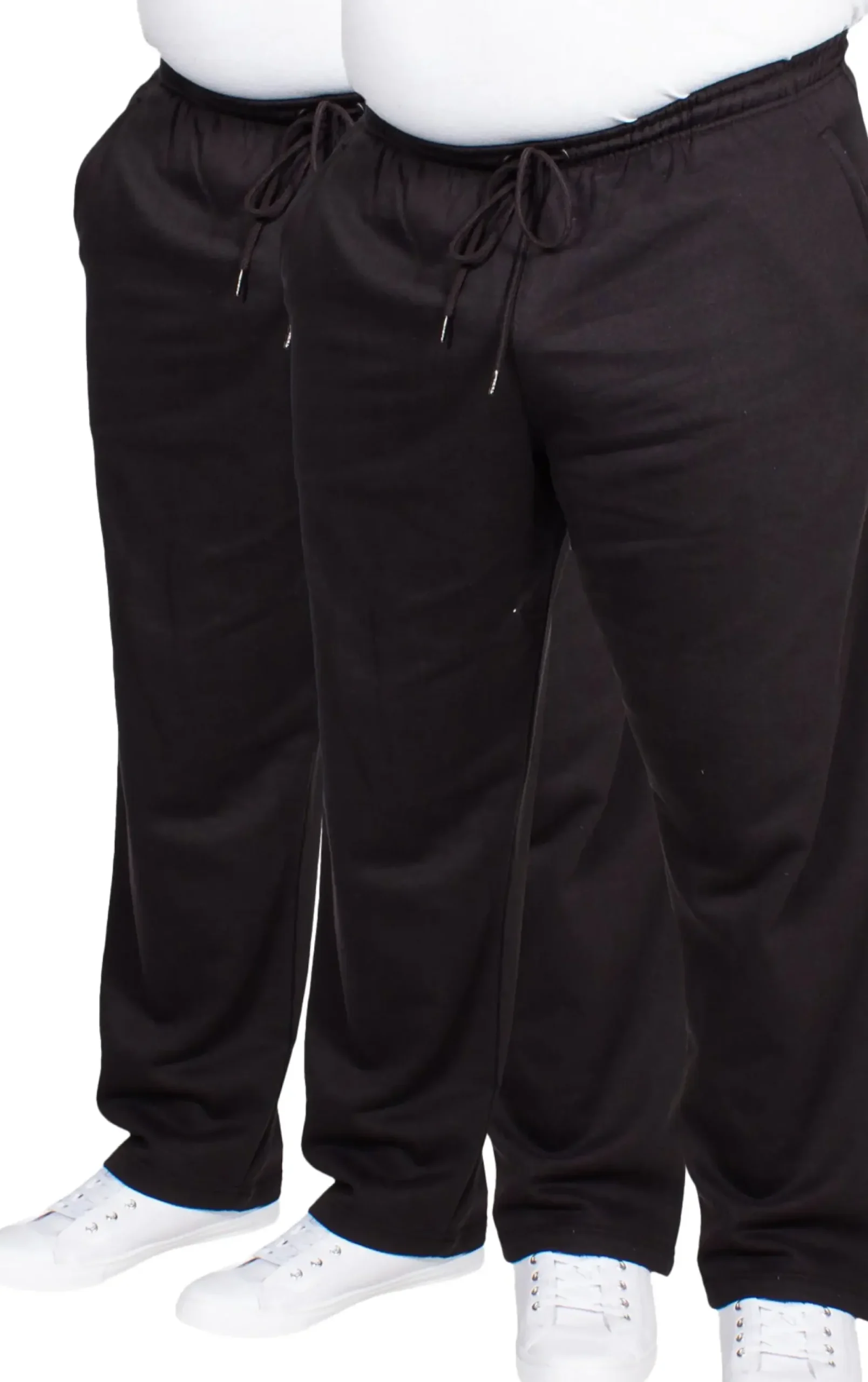 Bigdude Open Hem Joggers Twin Pack Black