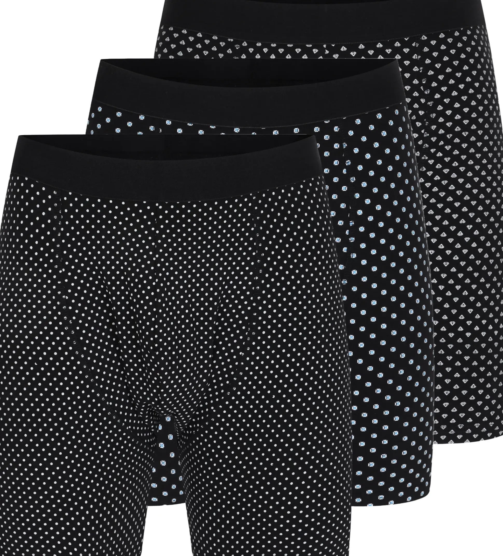 Bigdude 3 Pack Pattern Boxers Black