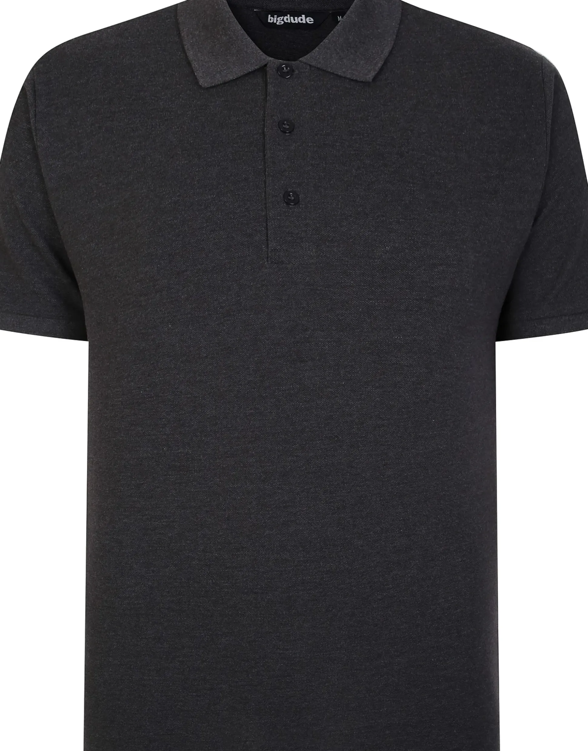 Bigdude 3 Pack Plain Polo Shirts Black/Charcoal/Navy