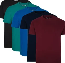 Bigdude 5 Pack Plain T-Shirts