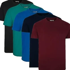 Bigdude 5 Pack Plain T-Shirts Multi Tall