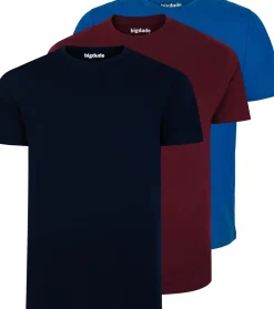 Bigdude 3 Pack Plain T-Shirts Multi Tall