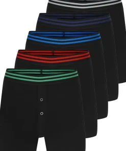 Bigdude 5 Pack Relaxed Fit Boxer Shorts Black