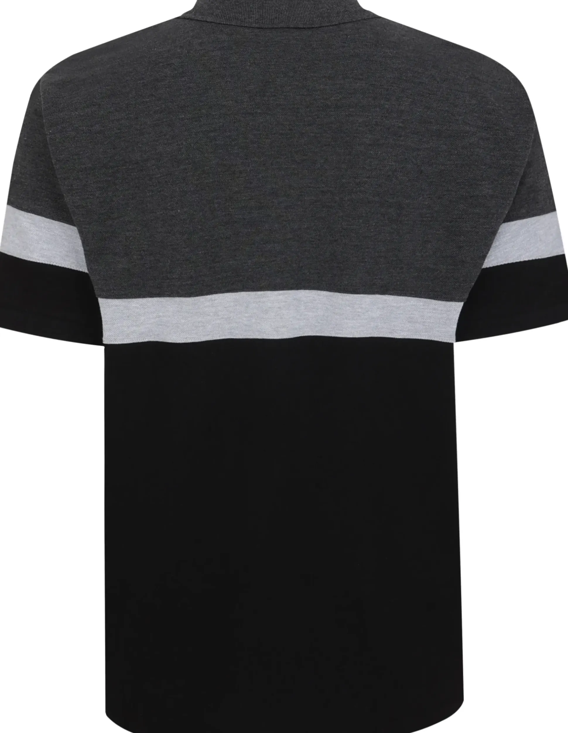 Bigdude Pique Colour Block Polo Shirt Charcoal Marl