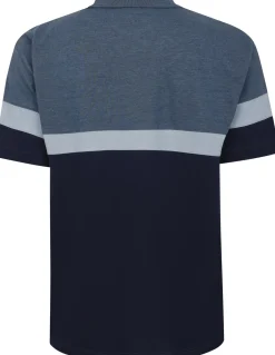 Bigdude Pique Colour Block Polo Shirt Denim