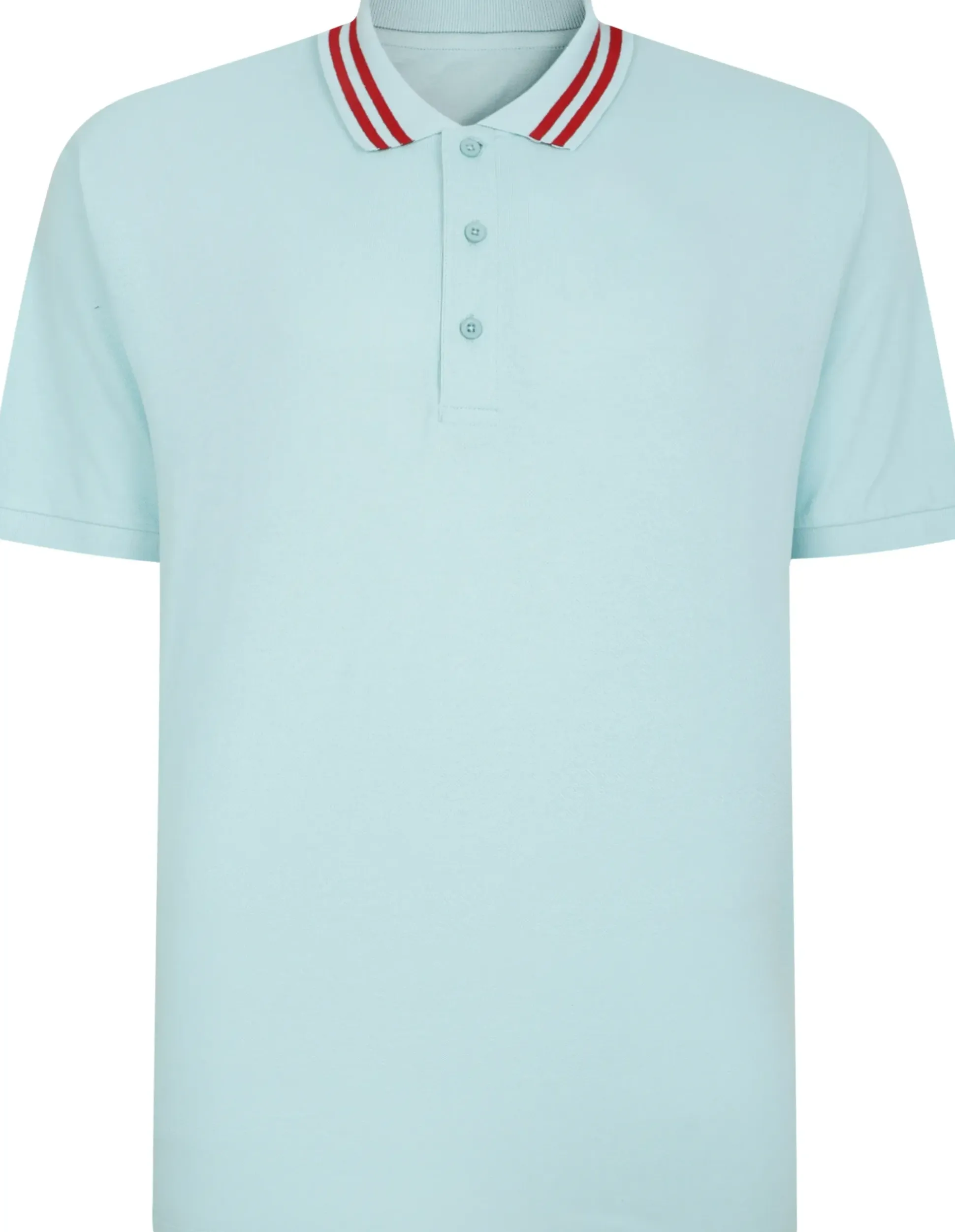 Bigdude Pique Polo With Chunky Tipping Turquoise