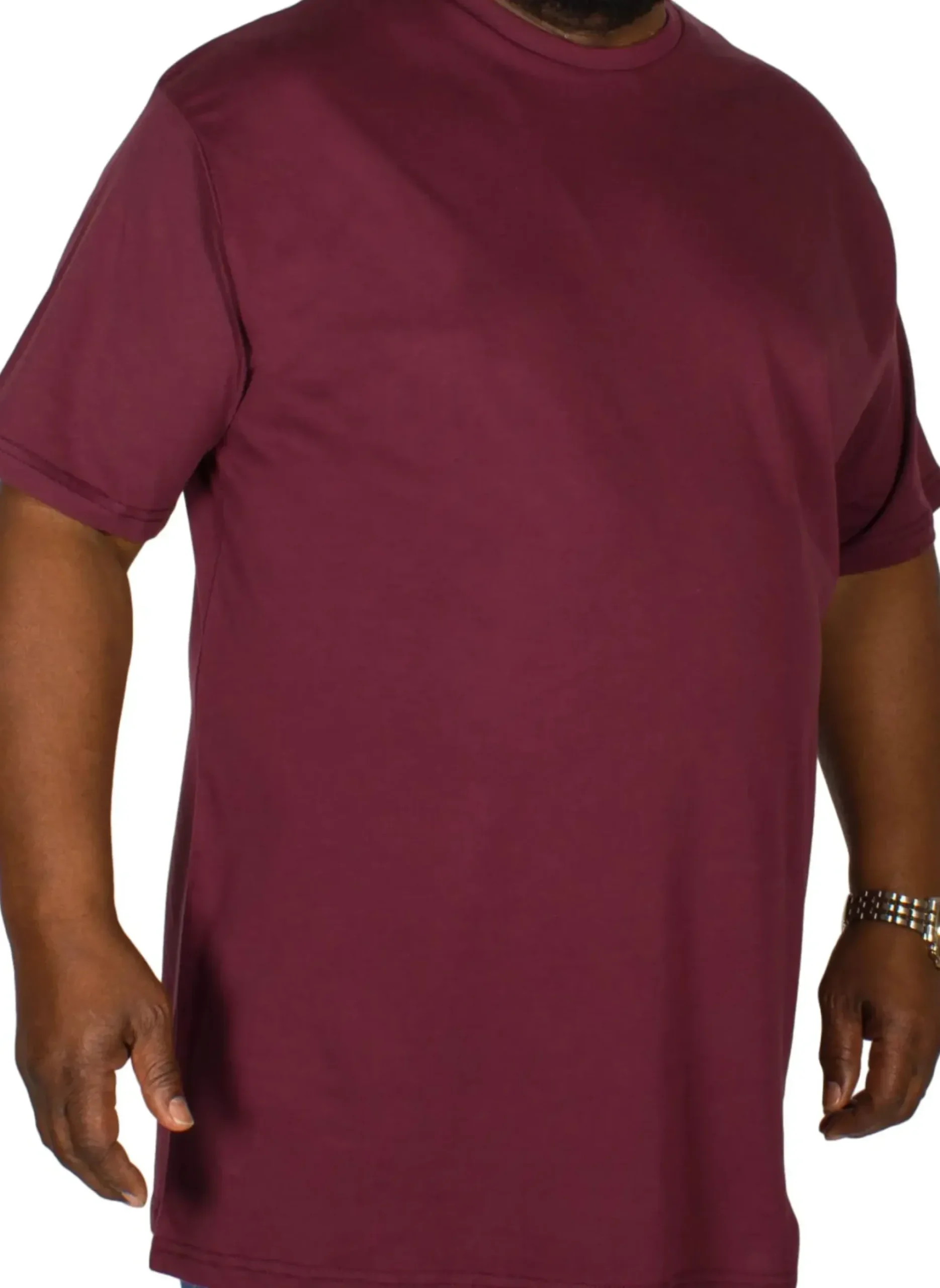 Bigdude Plain Crew Neck T-Shirt Burgundy